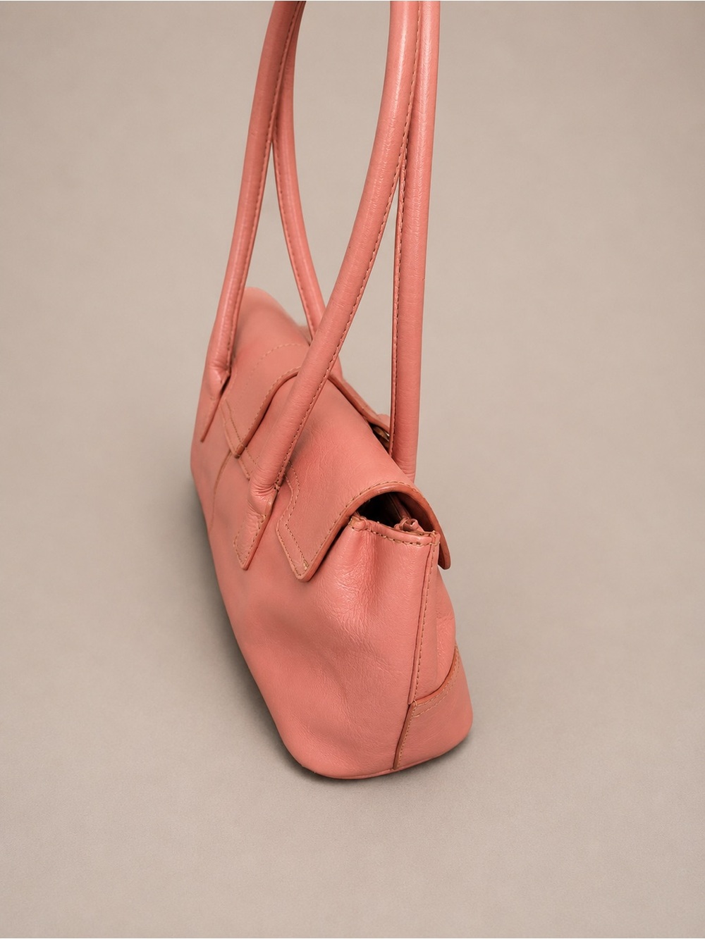 Vintage Y2K Franco Sarto Pink Leather Baquette Purse Handbag - Picture 5 of 9